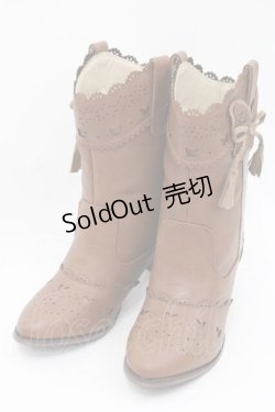 画像1: axes femme / 蝶ウエスタンミドルブーツ S キャメル I-25-09-27-106-AX-SH-SA-ZI