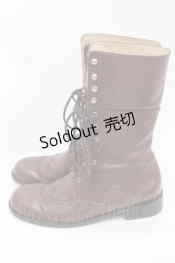 画像2: PINK HOUSE / 編み上げブーツ XL ブラウン I-25-09-27-107-LO-SH-SA-ZI