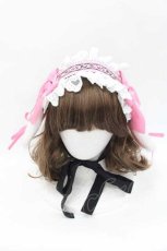 画像2: Royal Princess Alice / Strawberry Sweets 飴ノ森ふみかコラボロップイヤーヘッドドレス  黒Ｘピンク I-25-09-27-015-LO-AC-SA-ZI (2)