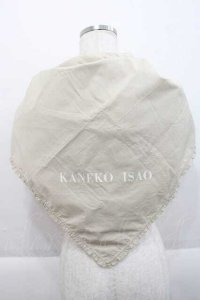 KANEKO ISAO / ロゴ大判ストール  ベージュ I-25-09-27-125-EL-ZA-SA-ZI