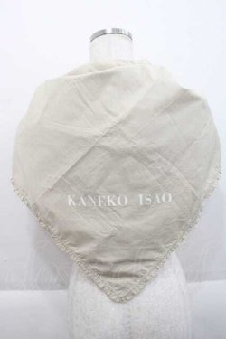 画像1: KANEKO ISAO / ロゴ大判ストール  ベージュ I-25-09-27-125-EL-ZA-SA-ZI