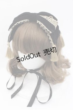 画像1: axes femme kawaii / タッセル付リボンヘッドドレス  黒 I-25-09-27-016-AX-AC-SA-ZI