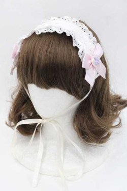 画像1: Nile Perch / くまさんリボンはしごレースリボンヘッドドレス  白Ｘラベンダー I-25-09-27-018-LO-AC-SA-ZI