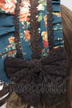 画像4: axes femme kawaii / アンティークローズ柄ハーフボンネット  グリーン I-25-09-27-019-AX-AC-SA-ZI