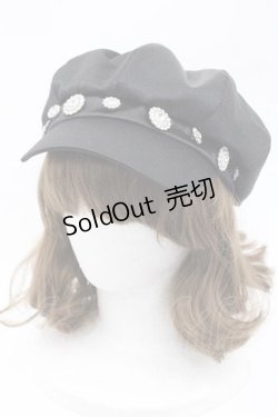 画像1: Swankiss / ビジューキャスケット  ブラック I-25-09-27-026-CA-AC-SA-ZI