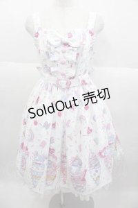Angelic Pretty / Decoration Ice Creamジャンパースカート  白 I-25-09-30-053-AP-OP-SA-ZI