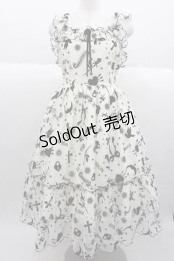 画像1: Angelic Pretty / Girl’s Heartジャンパースカート  アイボリーＸ黒 I-25-09-30-057-AP-OP-SA-ZI