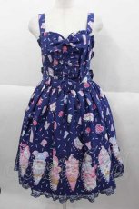 画像1: Angelic Pretty / Decoration Ice Creamジャンパースカート  ネイビー I-25-09-30-059-AP-OP-SA-ZI (1)