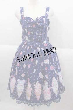 画像1: Angelic Pretty / Decoration Ice Creamジャンパースカート  ネイビー I-25-09-30-059-AP-OP-SA-ZI