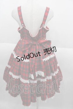画像2: Angelic Pretty / タータンチェック肩リボンジャンパースカート  赤チェック I-25-09-30-061-AP-OP-SA-ZI