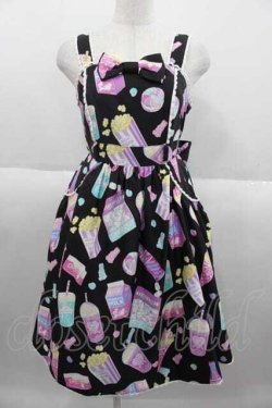 画像1: Angelic Pretty / Fancy Candyジャンパースカート  黒 I-25-09-30-062-AP-OP-SA-ZI