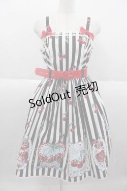 画像1: Angelic Pretty / Cherry Stampジャンパースカート  黒 I-25-09-30-063-AP-OP-SA-ZI