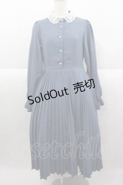 画像1: m petit by misako / AM*レースエリプリーツワンピース M 青 I-25-09-30-067-LO-OP-SA-ZI