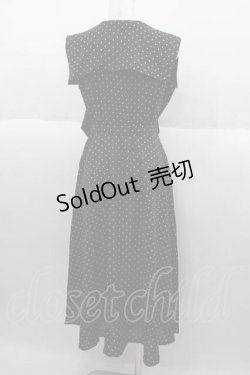 画像2: an another angelus / スクエアカラーボウタイドットワンピース  ブラック I-25-09-30-074-CA-OP-SA-ZI