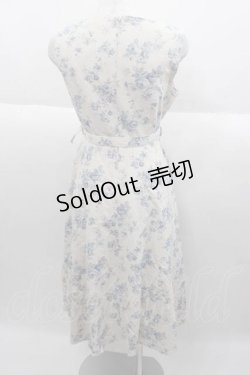 画像2: an another angelus / ベルト付き花柄ジャンパースカート  ベージュ×サックス I-25-09-30-077-CA-OP-SA-ZI