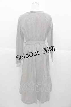 画像2: F i.n.t / ダブル開衿チェックワンピース  ブラック I-25-09-30-081-CA-OP-SA-ZI