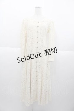 画像1: an another angelus / ビッグカラー前あき総レースワンピース  アイボリー I-25-09-30-083-CA-OP-SA-ZI