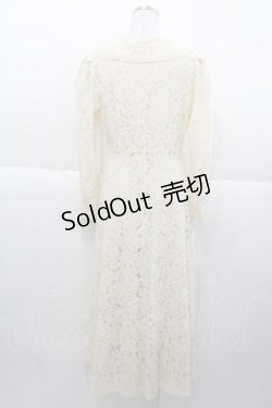 画像2: an another angelus / ビッグカラー前あき総レースワンピース  アイボリー I-25-09-30-083-CA-OP-SA-ZI