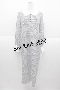 画像1: DearMyLoveRose / 角襟Iラインレディワンピース 3L 黒チェック I-25-09-30-088-EL-OP-SA-ZI
