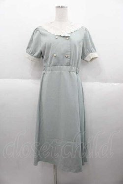画像1: LOLITAその他(お買取対象外) / レース襟フロントボタン半袖ワンピース  ミント I-25-09-30-092-LO-OP-SA-ZI