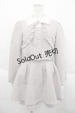 画像1: NOEMIE / お嬢さんキラキラツイードセットアップ M ピンク I-25-09-30-095-LO-OP-SA-ZI