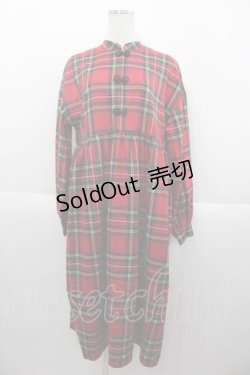 画像1: Jamie エーエヌケー / チャイナチェックワンピース  赤チェック I-25-09-30-096-LO-OP-SA-ZI