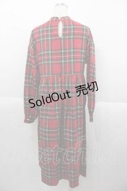 画像2: Jamie エーエヌケー / チャイナチェックワンピース  赤チェック I-25-09-30-096-LO-OP-SA-ZI