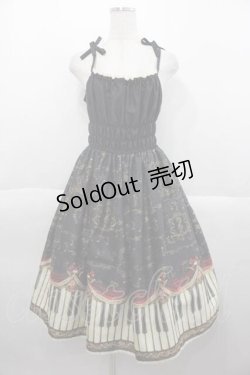 画像1: Enchantlic Enchantilly / アンティークエレガンスピアノジャンパースカート  黒 I-25-09-30-097-LO-OP-SA-ZI