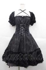 画像1: FRILL / 薔薇モチーフ半袖ワンピース  黒 I-25-09-30-101-HN-OP-SA-ZI (1)