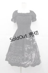 Moi-meme-Moitie / ホーリーエンジェルプリントワンピース 2 ブラック×シルバー I-25-09-30-102-MO-OP-SA-ZI