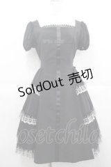 Moi-meme-Moitie / サイドギャザー十字架ワンピース 2 ブラック×ホワイト I-25-09-30-103-MO-OP-SA-ZI