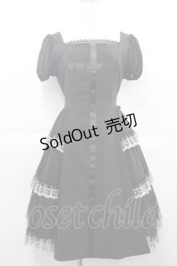 画像1: Moi-meme-Moitie / サイドギャザー十字架ワンピース 2 ブラック×ホワイト I-25-09-30-103-MO-OP-SA-ZI