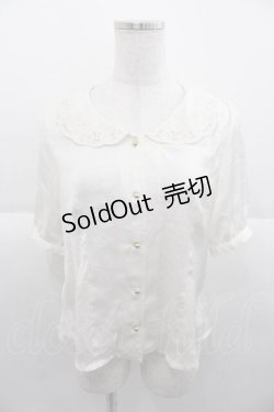画像1: an another angelus / レース襟半袖ブラウス  アイボリー I-25-09-30-012-CA-BL-SA-ZI