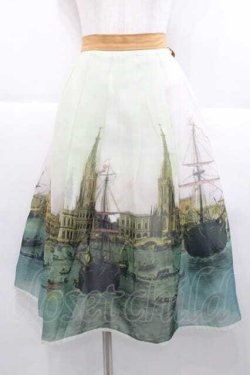 画像1: Favorite / 絵画スカート  グリーンＸブラウン I-25-09-30-107-LO-SK-SA-ZI