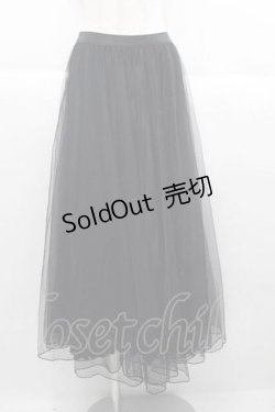 画像1: DearMyLoveRose / チュールリボンロングスカート LL 黒 I-25-09-30-109-EL-SK-SA-ZI