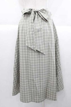 画像2: Fi.n.t / バックリボンチェック柄ロングスカート  グリーン×ホワイト I-25-09-30-114-CA-SK-SA-ZI