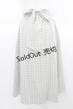 画像2: Fi.n.t / バックリボンチェック柄ロングスカート  グリーン×ホワイト I-25-09-30-114-CA-SK-SA-ZI