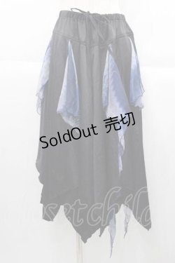 画像1: CIVARIZE / レイヤードスカートパンツ  黒Ｘ青 I-25-09-30-118-GO-PA-SA-ZI