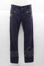 画像1: 【SALE】ALGONQUINS / レオパード柄パンツ  黒Ｘ青 I-25-09-30-121-AL-PA-SA-ZT207 (1)