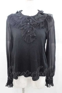 画像1: Angelic Pretty / ふわふわリボンカットソー  黒 I-25-09-30-016-AP-TO-SA-ZI