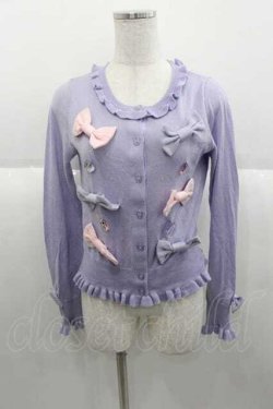 画像1: Angelic Pretty / リボンビジューニットカーディガン  ラベンダー I-25-09-30-020-AP-TO-SA-ZI