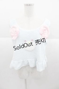 画像1: Nile Perch / くまさんボアノースリーブトップス  サックスＸピンク I-25-09-30-021-LO-TO-SA-ZI