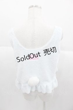 画像2: Nile Perch / くまさんボアノースリーブトップス  サックスＸピンク I-25-09-30-021-LO-TO-SA-ZI