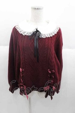 画像1: Secret Honey / 襟付ケーブルニットプルオーバー 0 ワイン I-25-09-30-022-CA-TO-SA-ZI