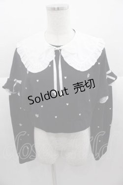 画像1: Rojita / 2WAYカラーハート刺繍スウエット  ブラック I-25-09-30-023-LO-TO-SA-ZI