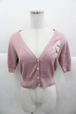 画像1: F&A / パンジーリボン刺繍カーディガン  ラベンダー I-25-09-30-024-LO-TO-SA-ZI