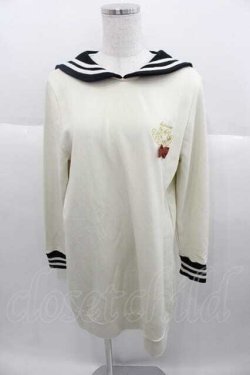 画像1: SWIMMER / セーラー襟長袖トップス  アイボリーＸ黒 I-25-09-30-026-EL-TO-SA-ZI