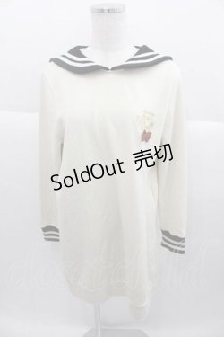 画像1: SWIMMER / セーラー襟長袖トップス  アイボリーＸ黒 I-25-09-30-026-EL-TO-SA-ZI