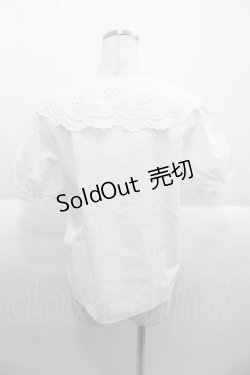 画像2: DearMyLoveRose / スカラップ刺繍襟ブラウス 3L 白 I-25-09-30-003-EL-BL-SA-ZI
