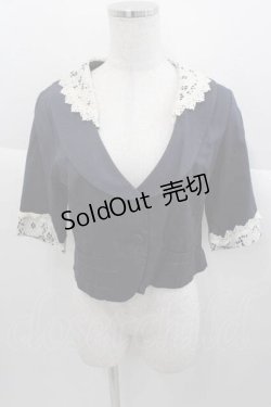 画像1: an another angelus / レース襟半袖ジャケット  ネイビーＸ白 I-25-09-30-027-CA-JA-SA-ZI